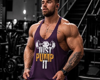 Just Pump It Stringer Tank Top Gym Workout Muscle Fitness Gift