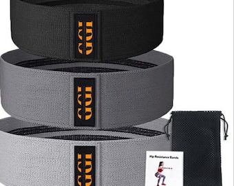 Fabric Resistance Booty Bands | Glute Workout Gym Gear, Pack of 3