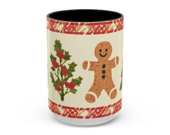 Gingerbread & Holly Christmas Mug | Accent Coffee Mug