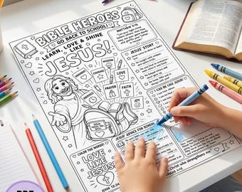 Jesus Back to School Coloring and Activity Page | Christian Kids Printable | Learn Love & Shine Like Jesus