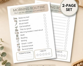 Homeschool Morning Routine Printable Mixed Ages, Color and Ink Saver Schedule, A4 Routine Chart, Simple Daily Rhythm, Homeschool Plan