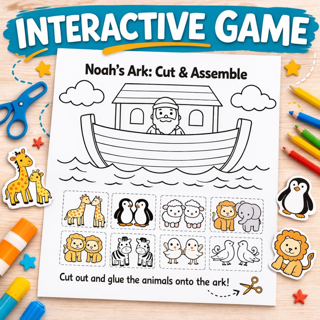 Noah’s Ark Cut & Assemble Craft | Printable Bible Activity for Kids ...