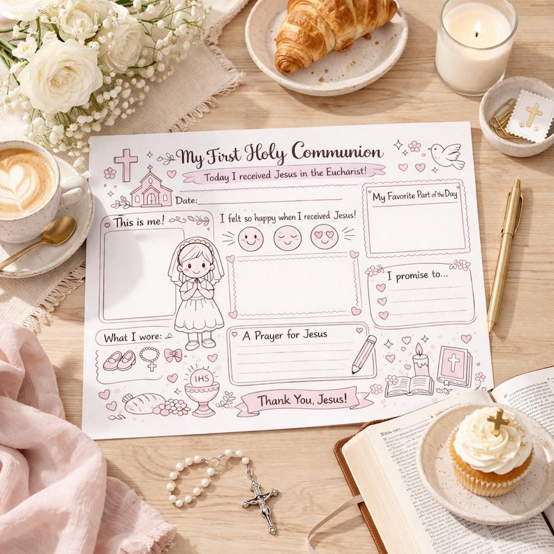 My First Holy Communion Printable, Catholic Communion Keepsake ...