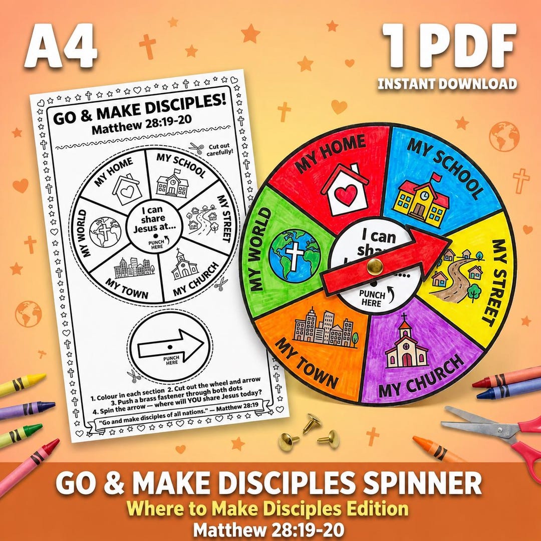 Go & Make Disciples Spinner Craft Printable | Matthew 28 19–20 ...