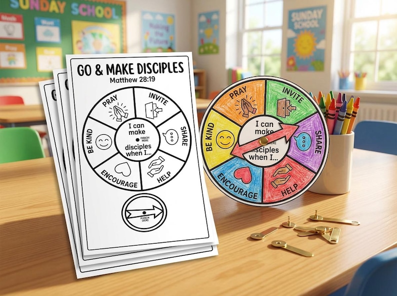 Go & Make Disciples Craft | Great Commission Spinner Craft for Kids ...
