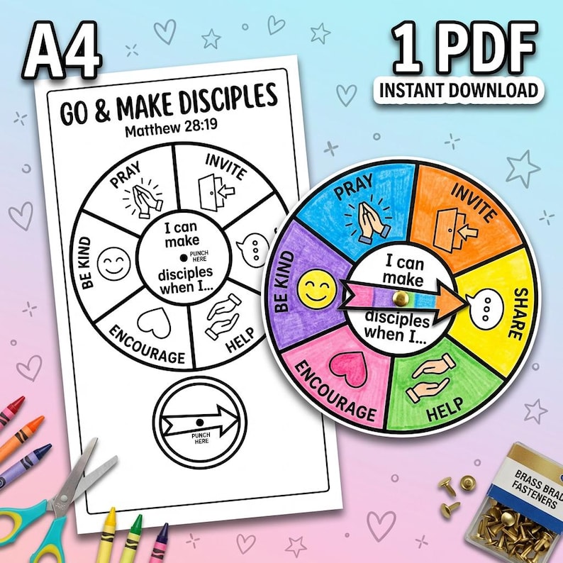 Go & Make Disciples Craft | Great Commission Spinner Craft for Kids ...