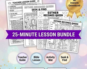 Esther Becomes Queen Teacher Lesson Guide | 25 Minute Sunday School Lesson Plan | For Such a Time as This | Printable
