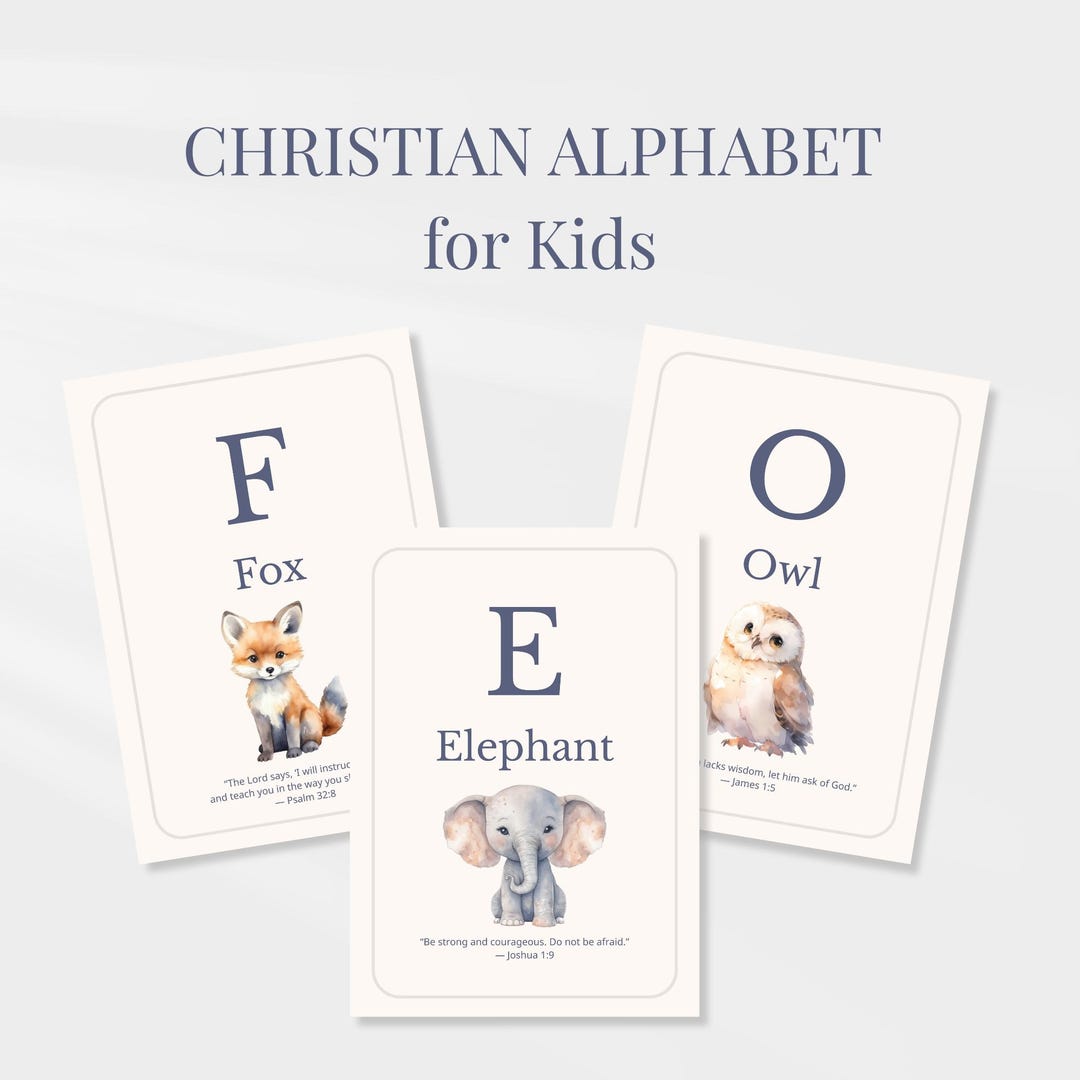 Christian Alphabet Flashcards for Kids – A to Z Bible Verses ...