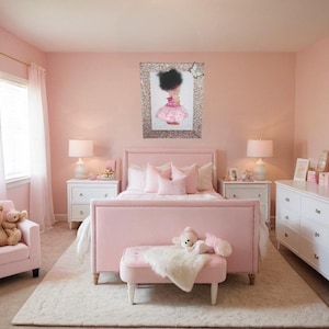 Princess in Pink canvas 3d custom black art