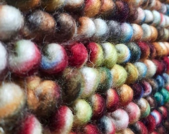 Chunky Looped Wool Rug - Colourful Handmade Wool Carpet