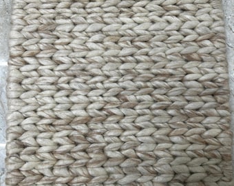 Handwoven Chunky Braided Wool Rug: Felted New Zealand Wool, Scandinavian Decor