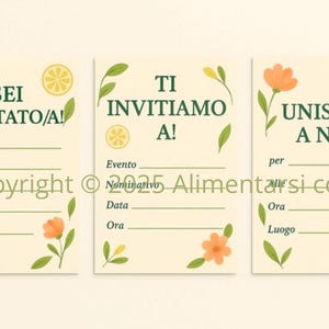 Set di 3 Inviti Floreali – PDF Stampabili Personalizzabili | Cerimonie, Compleanni, Matrimoni