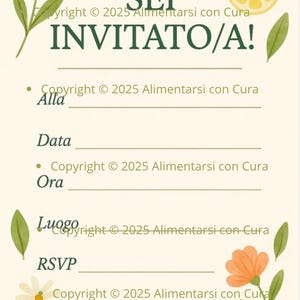 Invito Floreale Personalizzabile – PDF Stampabile 10x15 cm per Eventi | Matrimonio, Compleanno, Cerimonia
