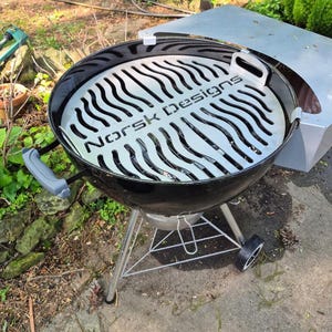 Custom Stainless Grill Grate - 21.5&quot; and 18.25&quot; with handles - fits various Weber and Green Egg models - up to 12 Letters