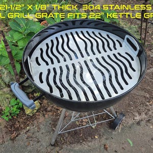 Stainless 21.5&quot;  Grill Grate - 11 Ga (.125&quot;) - 304 Stainless will last for years - includes handles for easy use - 2 year warranty