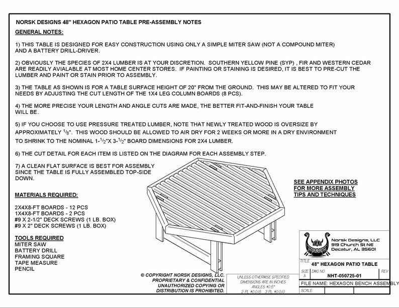 Patio Notes DIY Patio Table Plans – Easy Build, Unique Design (PDF Pattern) - Etsy