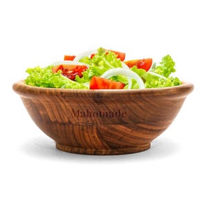 Mahomade Wooden Bowl for Salad | Wooden Bowl big size | Wood Serving Bowl for Fruits, Vegetables | 9x9x3 inches | Sheesham Wood