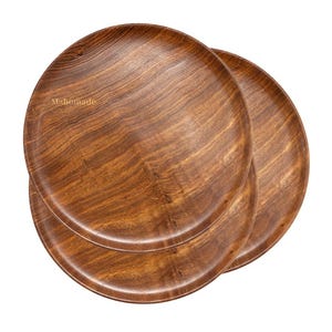 Wooden Round Plate | Wooden Serving Plate | Wood Plates Set of 3 | Natural Kitchen Decor | Handmade Wooden Tray