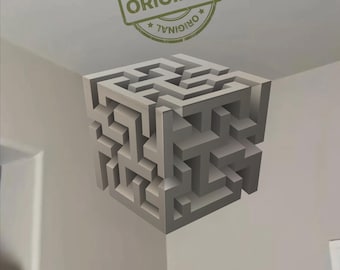 Trending 3D Cube Ceiling Sticker, cubical maze 3D