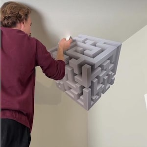 Modna naklejka sufitowa 3D Cube, sześcienny labirynt 3D
