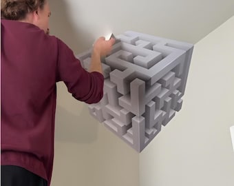 Trending 3D Cube Ceiling Sticker, cubical maze 3D