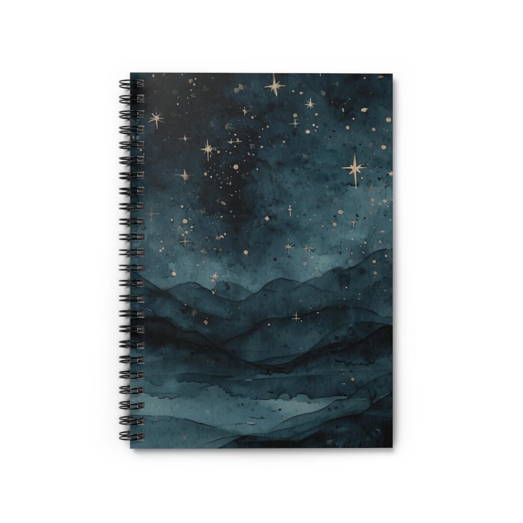 Celestial Night Sky Notebook | Watercolor Galaxy Journal - Etsy