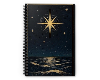 Celestial Ocean Spiral Notebook | Cosmic Star Journal