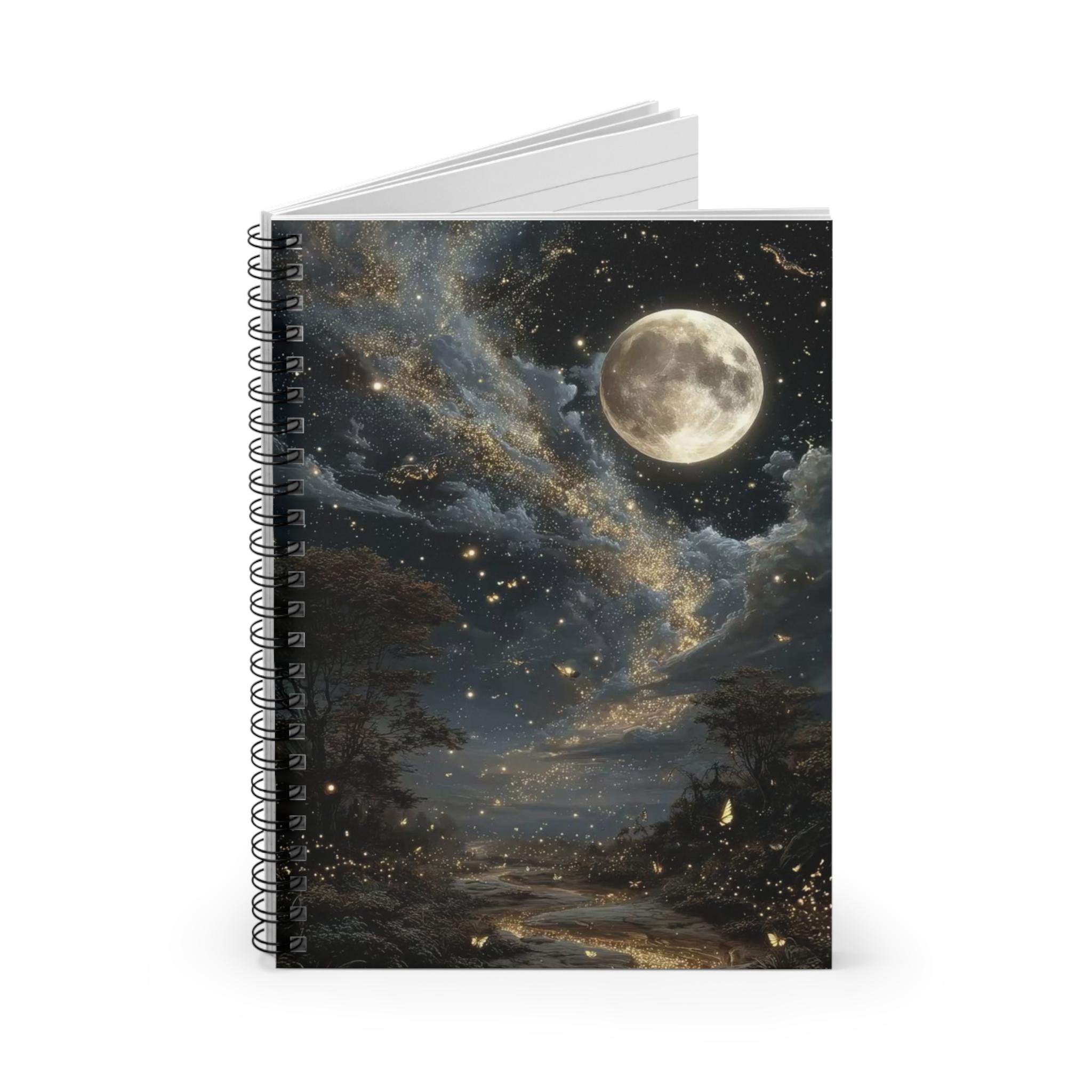 Moonlit Forest Spiral Notebook | Fantasy Journal, Fireflies & Magical ...
