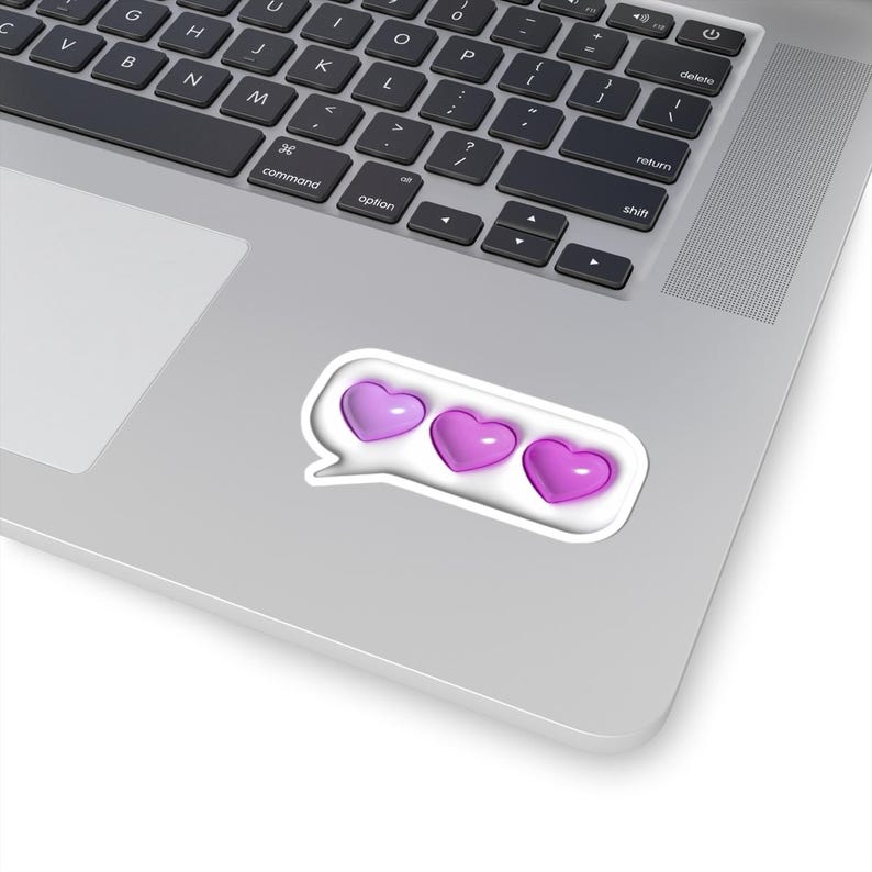 Hearted Imessage Sticker Purple Heart Emoji Vinyl Sticker | Imessage Love Reaction - Etsy