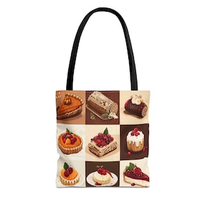 Süße Leckereien Dessert Tragetasche, niedliche Bäckerei Gebäck Print Tasche für den täglichen Gebrauch