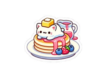 Pegatinas de gato panqueque: vinilos kawaii para laptop y agenda