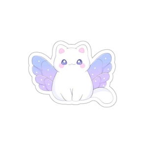 Cute Fairy Cat Stickers | Whimsical Stickers for Laptops, Water Bottles, Journals, Cat Lovers, Gifts