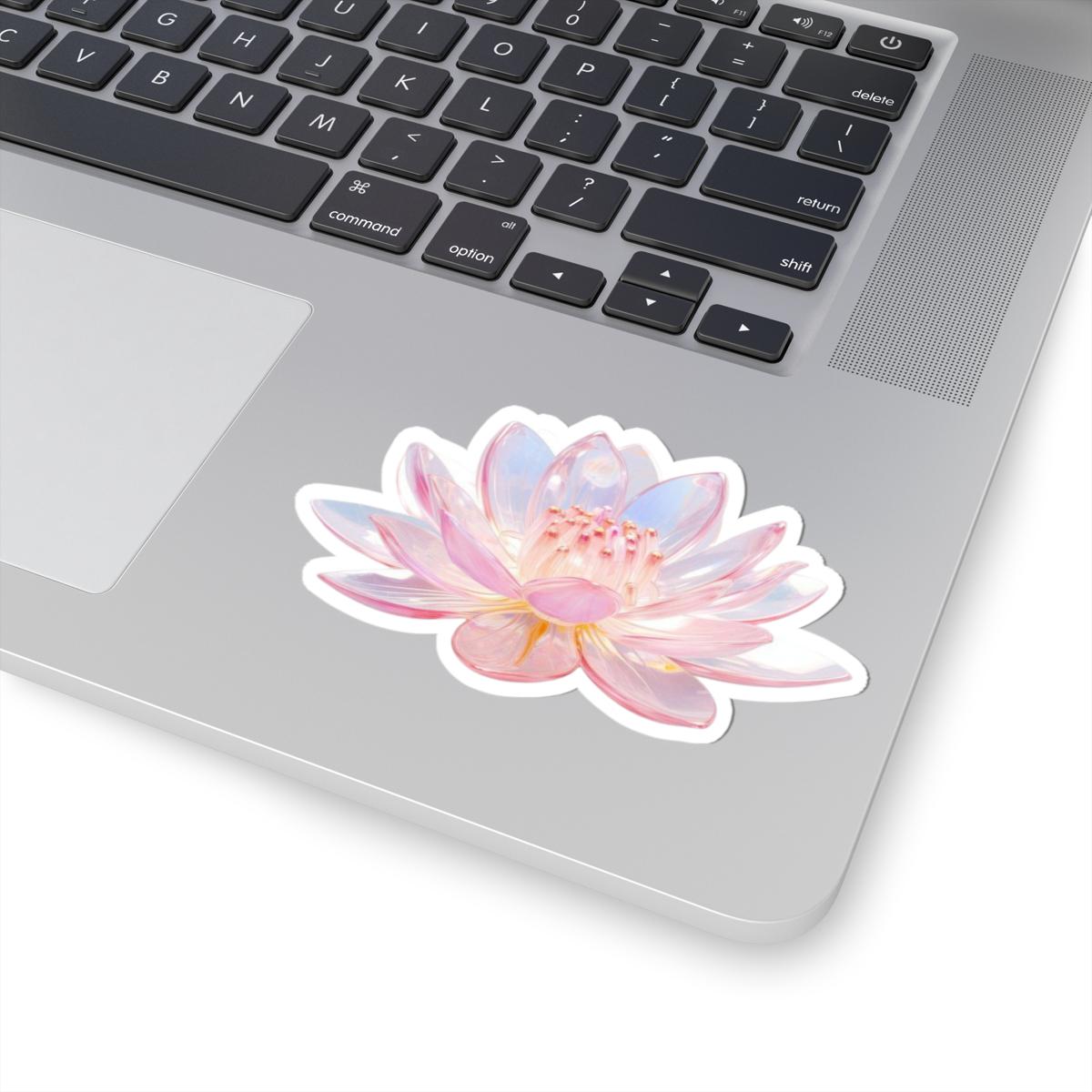 Iridescent Pink Lotus Sticker | Holographic Bloom Vinyl Decal - Etsy