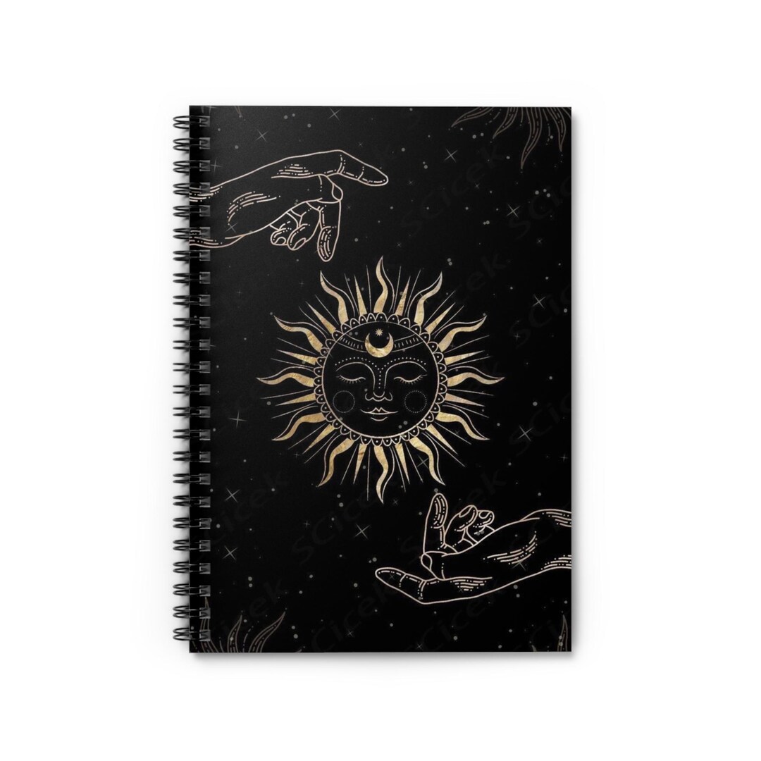 Astrology Sun Moon Hands Spiral Notebook | Ruled Journal - Etsy