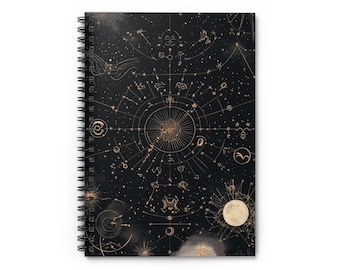 Diario Celestial / Cuaderno de Mapas Estelares de Astrología Dorada