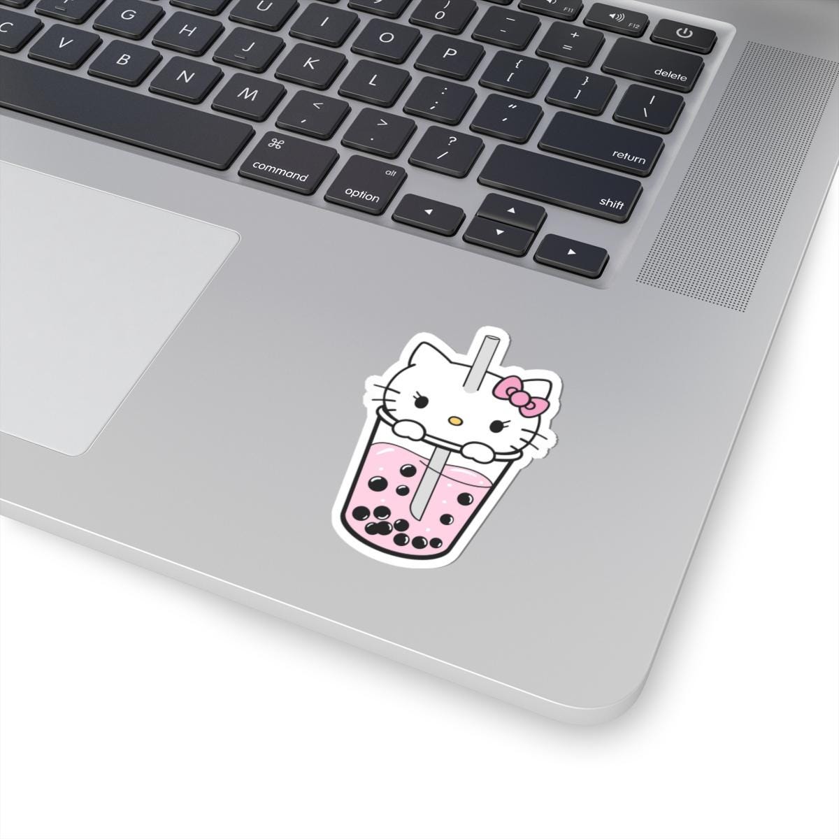 Hello Kitty Boba Tea Sticker | Cute Pink Boba Cat Vinyl Decal - Pastel ...