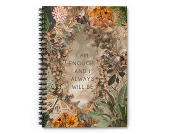 Floral Affirmation Spiral Notebook: Inspirational Journal for Self-Care