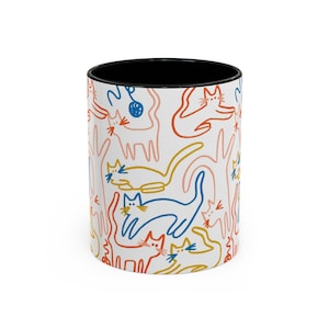 Playful Cat Accent Coffee Mug - Fun Cat Lovers Gift, Cute Cat Décor, Unique Pet Lovers Mug, Ideal for Birthdays & Cat Lovers