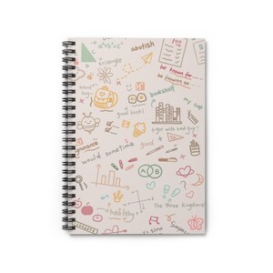 Whimsical Doodles Spiral Notebook - Cute Journal, Artistic Diary, Student Notepad, and Gift for Writers & Creatives