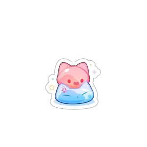 Cute Cat Stickers, Kawaii Art Stickers, Aesthetic Laptop Decor, Gift for Cat Lovers, Cute Animal Decor