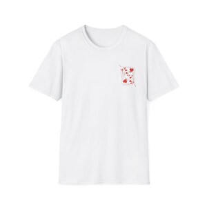 Maglietta unisex Love Cards - Grazioso design a forma di cuore, abbigliamento per coppie, abbigliamento casual romantico, maglietta a forma di cuore alla moda, abbigliamento estetico per tutti i giorni