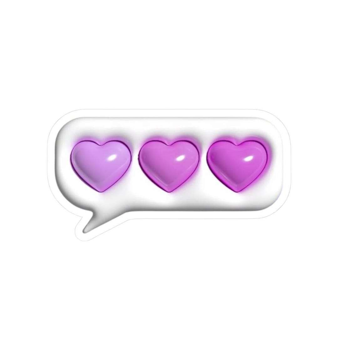 Hearted Imessage Sticker Purple Heart Emoji Vinyl Sticker | Imessage Love Reaction - Etsy