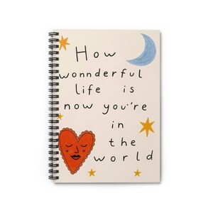 Cahier à spirales Une vie merveilleuse, joli cadeau de journal, papeterie motivante, agenda, prise de notes, rentrée des classes