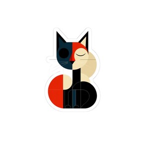 Trendy Geometric Cat Stickers, Perfect Gifts for Cat Lovers and Creatives