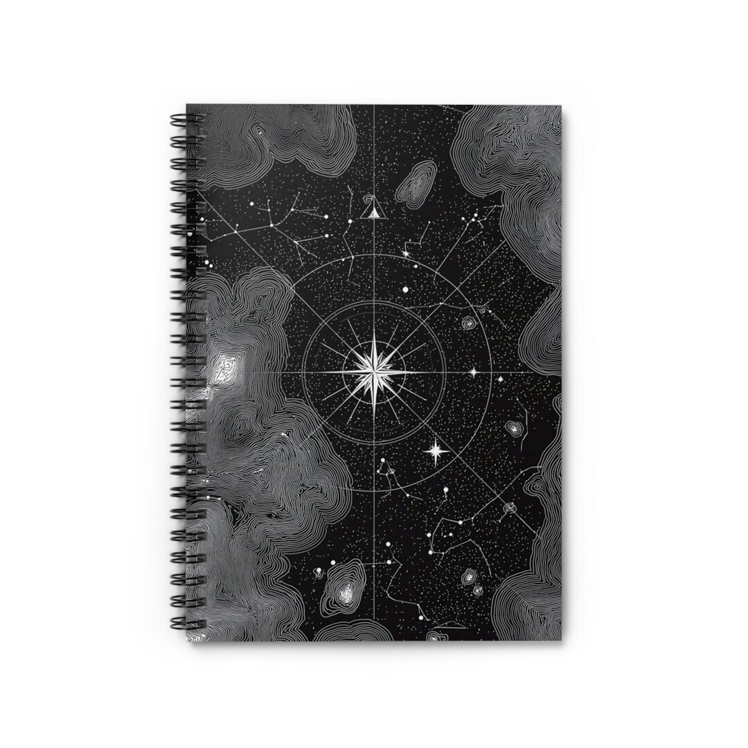 Celestial Compass Notebook Spiral Notebook | Cosmic Constellation ...