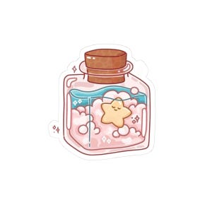 Adesivos Bottled Star Kiss-Cut: Adesivos Kawaii para Laptop