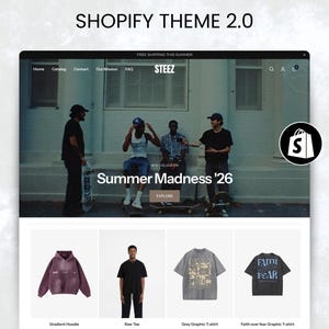 Streetwear Shopify-tema: Modernt, rent, SEO-optimerat OS 2.0