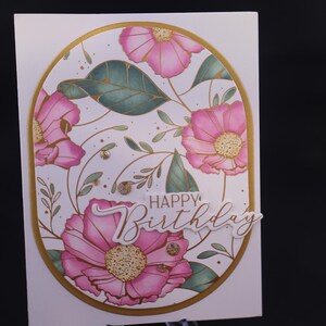 Carte d'anniversaire florale faite main