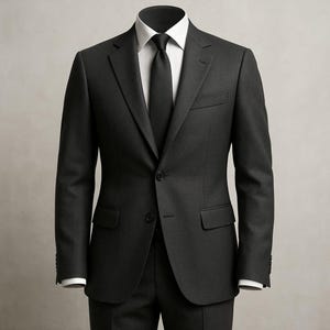 Custom Made Black Slim Fit Suit: Peak Lapel Wedding Tuxedo groom outfit
