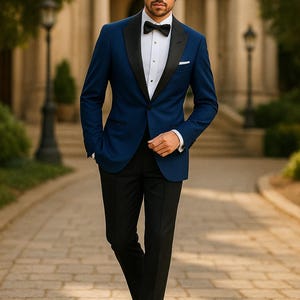 Bespoke Blue 2-Piece Tuxedo Suit for Men – Slim Fit Wedding, Prom & Groom Wear – Premium Formal Suit | Gift for Him